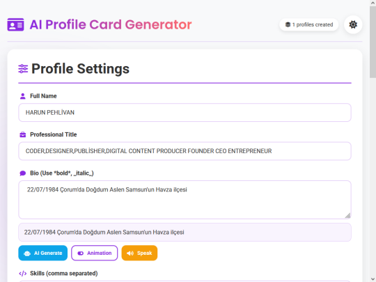 AI Profile Card Generator - 12