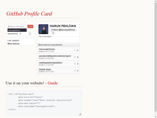  GitHub Profile Card - 2